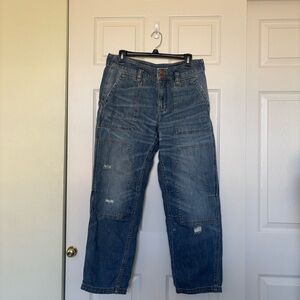 Anthropologie Pilcro Wanderer Distressed Relaxed Jeans Utility Pockets Size 29